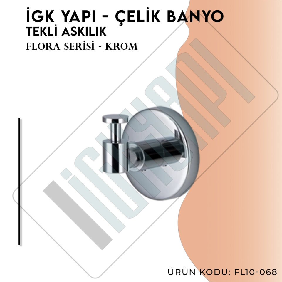İGK YAPI - Çelik Banyo Flora Tekli Askılık (FL10-068)