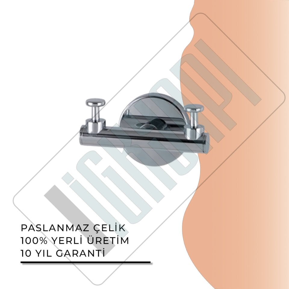 İGK YAPI - Çelik Banyo Flora İkili Askılık (FL10-069)