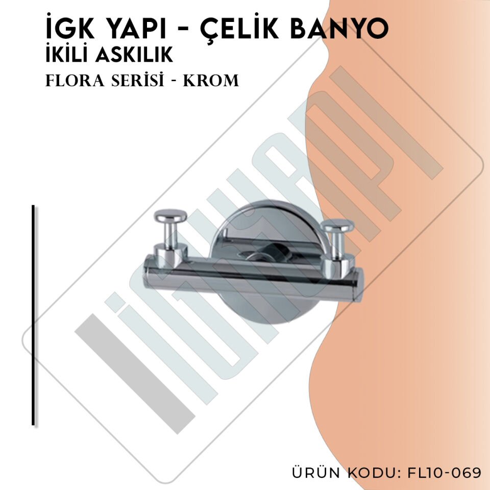 İGK YAPI - Çelik Banyo Flora İkili Askılık (FL10-069)