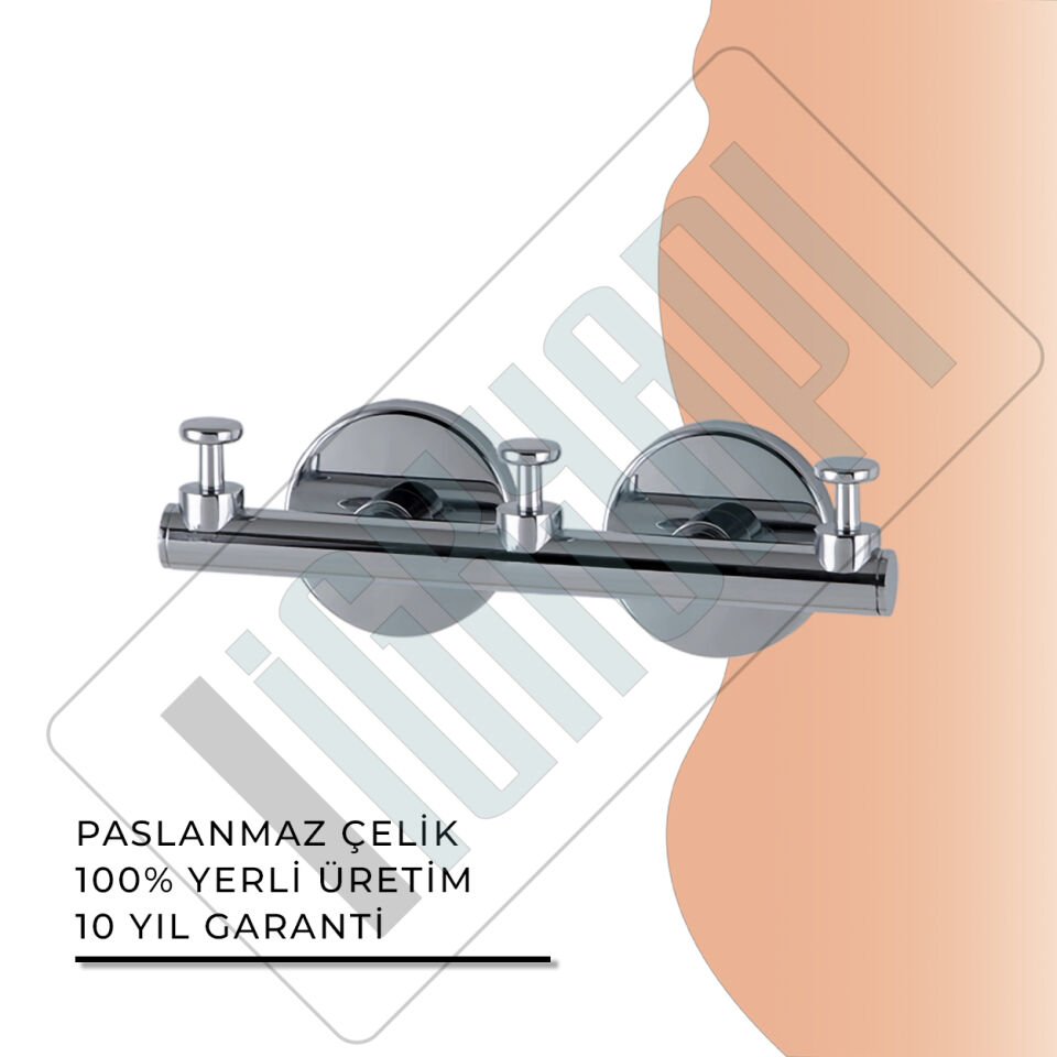 İGK YAPI - Çelik Banyo Flora Üçlü Askılık (FL10-070)