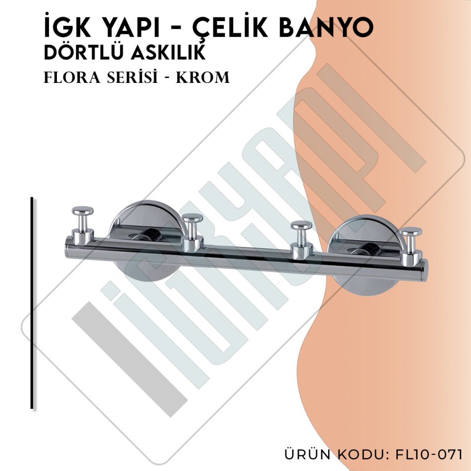 İGK YAPI - Çelik Banyo Flora Dörtlü Askılık (FL10-071)
