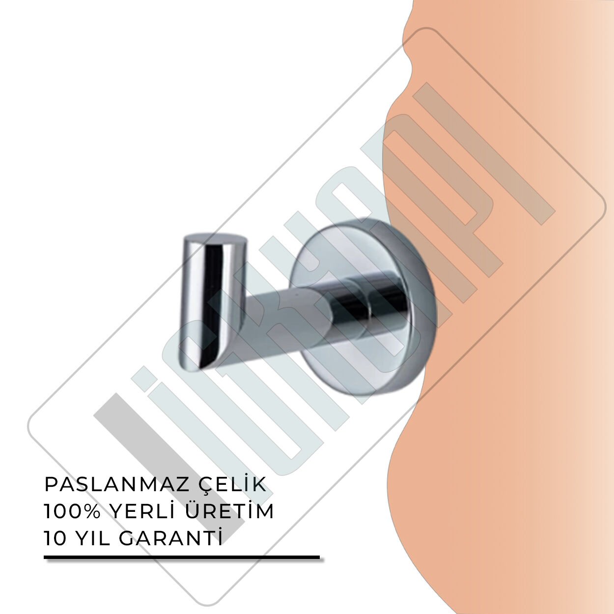 İGK YAPI - Çelik Banyo Flora Tekli Bornozluk (FL10-077)