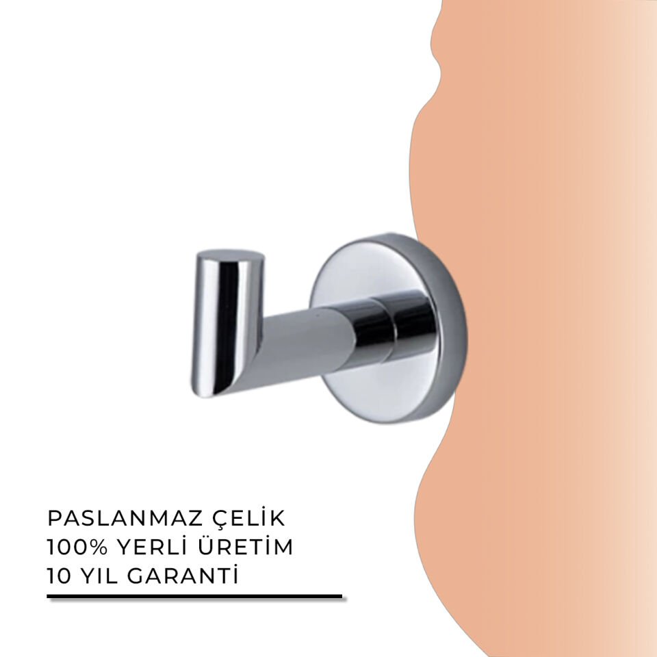 İGK YAPI - Çelik Banyo Flora Tekli Bornozluk (FL10-077)