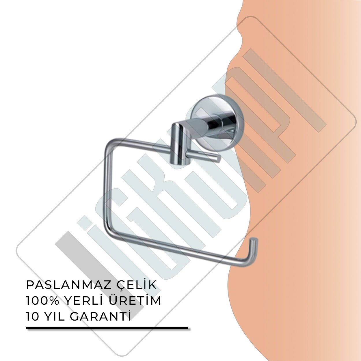 İGK YAPI - Çelik Banyo Flora Kapaksız Açık Tuvalet Kâğıtlığı (FL10-078)