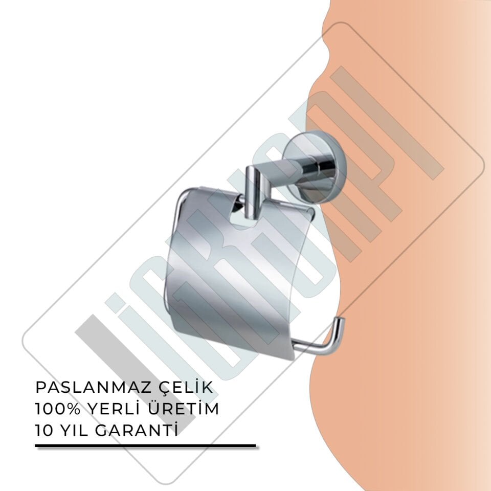 İGK YAPI - Çelik Banyo Flora Kapaklı Tuvalet Kâğıtlığı (FL10-079)