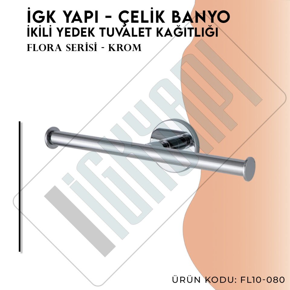 İGK YAPI - Çelik Banyo Flora İkili Yedek Tuvalet Kâğıtlığı (FL10-080)