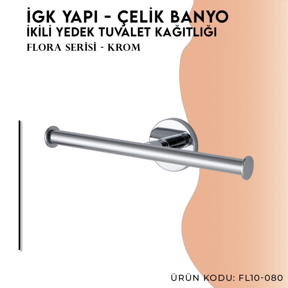 İGK YAPI - Çelik Banyo Flora İkili Yedek Tuvalet Kâğıtlığı (FL10-080)