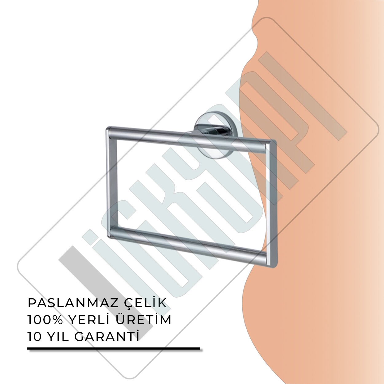 İGK YAPI - Çelik Banyo Flora Kare Havluluk (FL10-081)