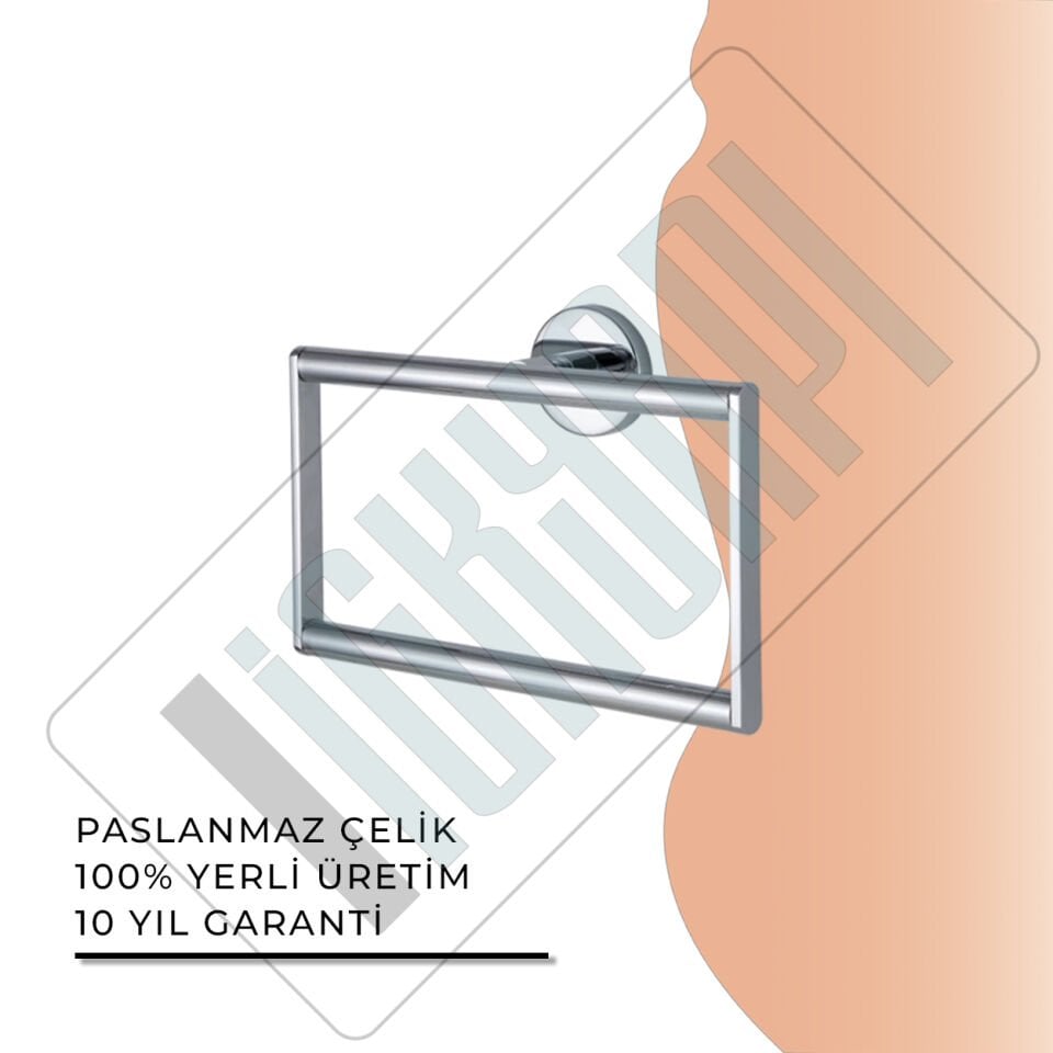 İGK YAPI - Çelik Banyo Flora Kare Havluluk (FL10-081)