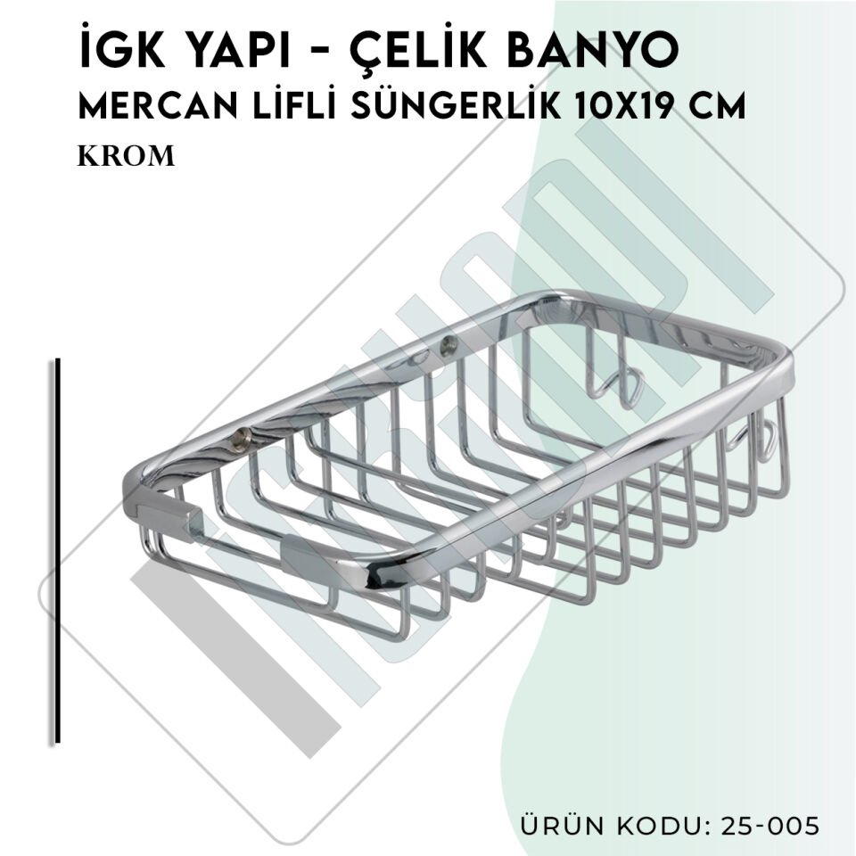 İGK YAPI - Çelik Banyo Mercan Lifli Süngerlik 10X19CM (25-005)