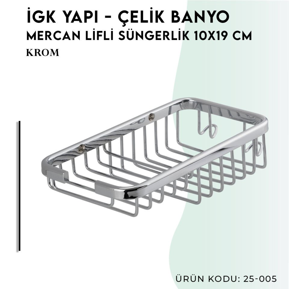İGK YAPI - Çelik Banyo Mercan Lifli Süngerlik 10X19CM (25-005)