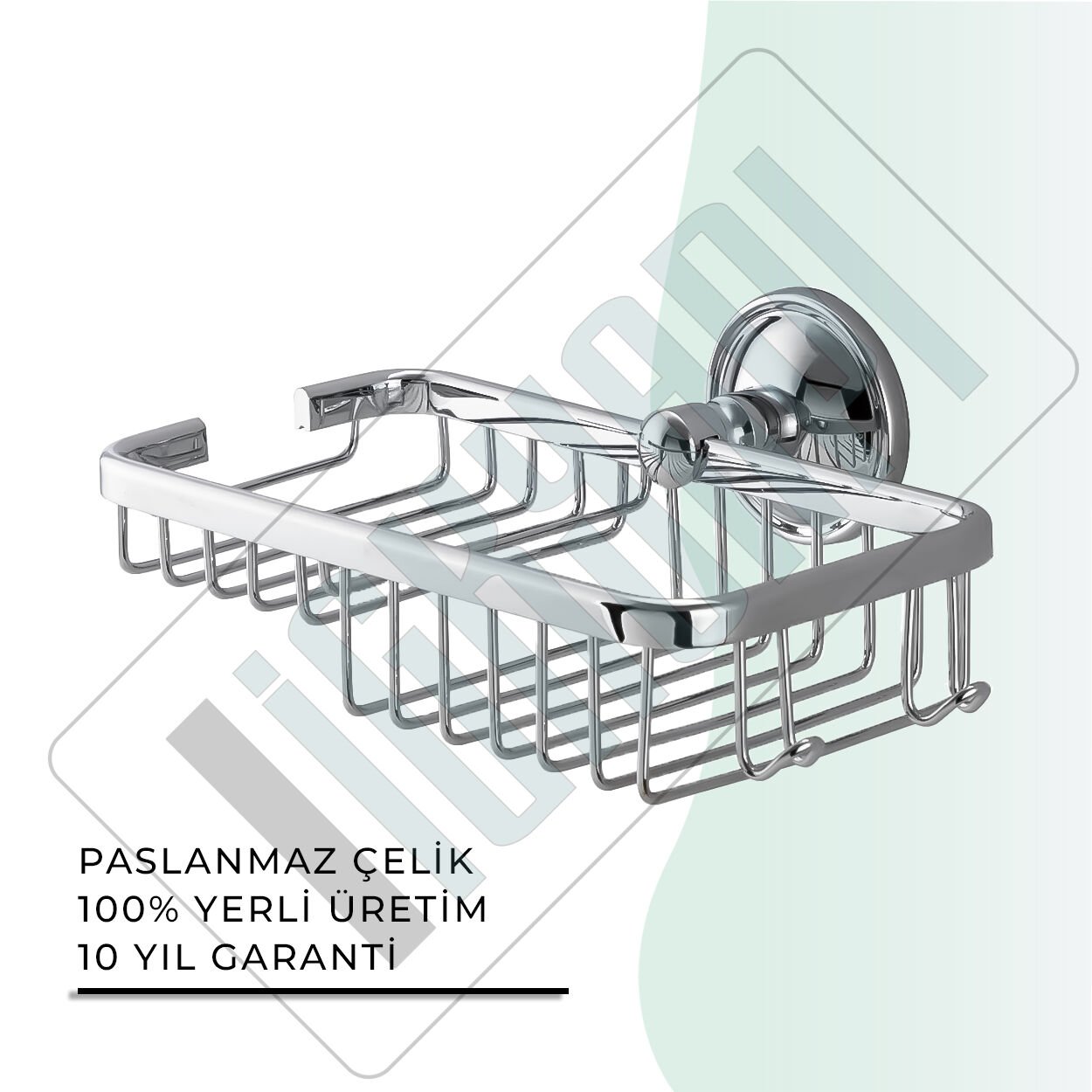 İGK YAPI - Çelik Banyo Mercan Rozetli Lifli Süngerlik 10X19CM (25-006)