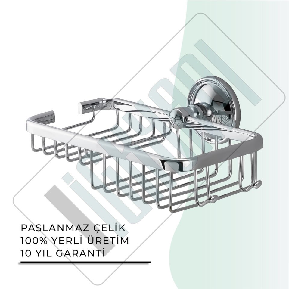 İGK YAPI - Çelik Banyo Mercan Rozetli Lifli Süngerlik 10X19CM (25-006)
