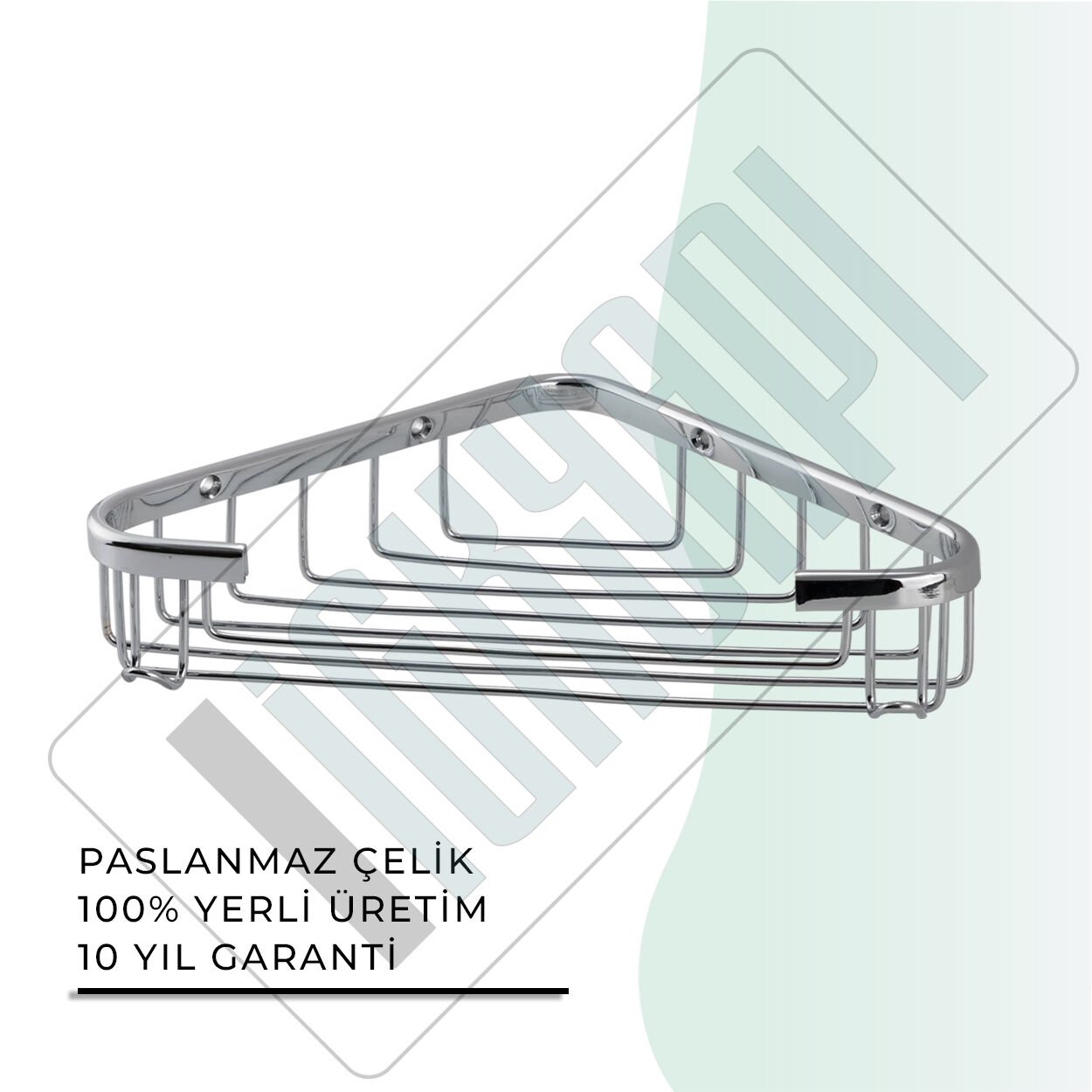 İGK YAPI - Çelik Banyo Efe Tekli Köşe Süngerlik 18X18CM (25-035)
