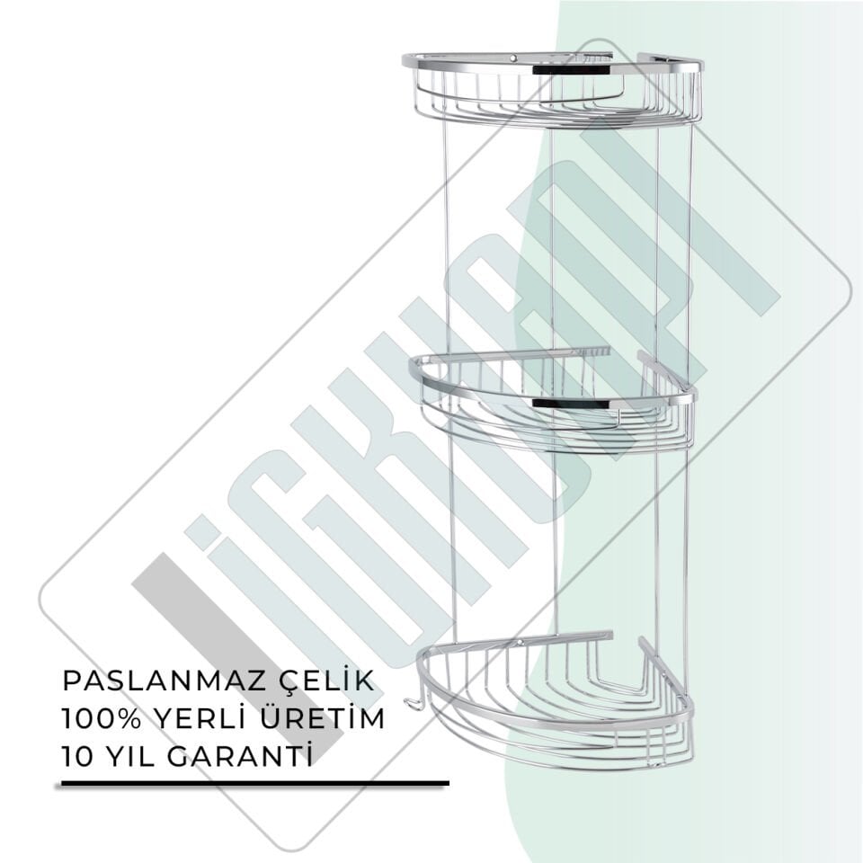 İGK YAPI - Çelik Banyo Destina Üçlü Süngerlik 19X19CM (25-113)