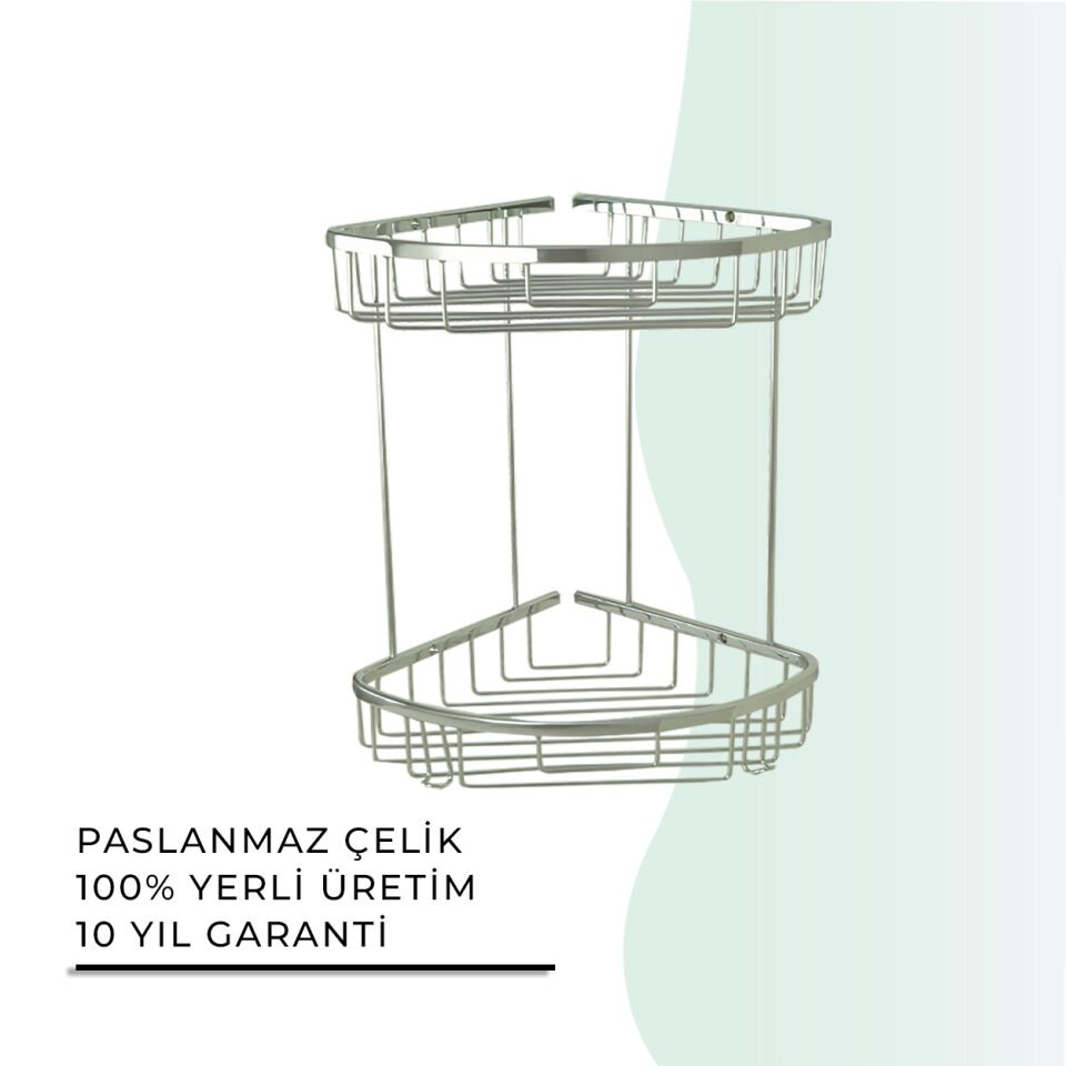 İGK YAPI - Çelik Banyo Zerrin İkili Süngerlik 19X19CM (25-166)