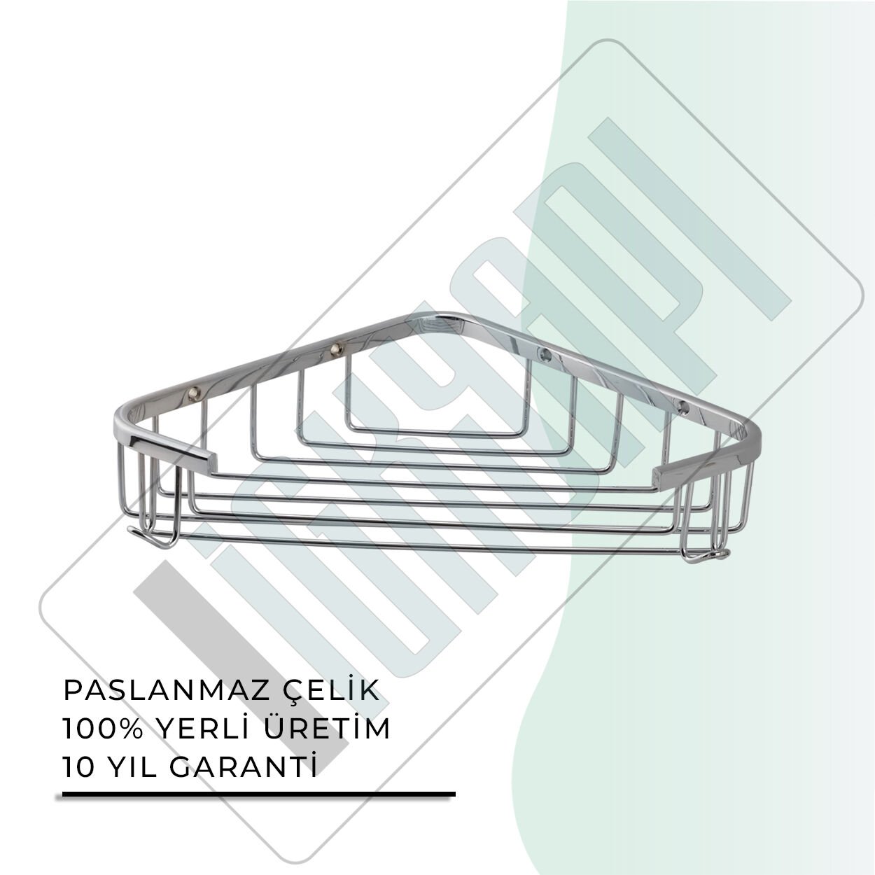 İGK YAPI - Çelik Banyo Eda Tekli Açık Köşe Süngerlik Özel Lama 18X18CM (25-168)