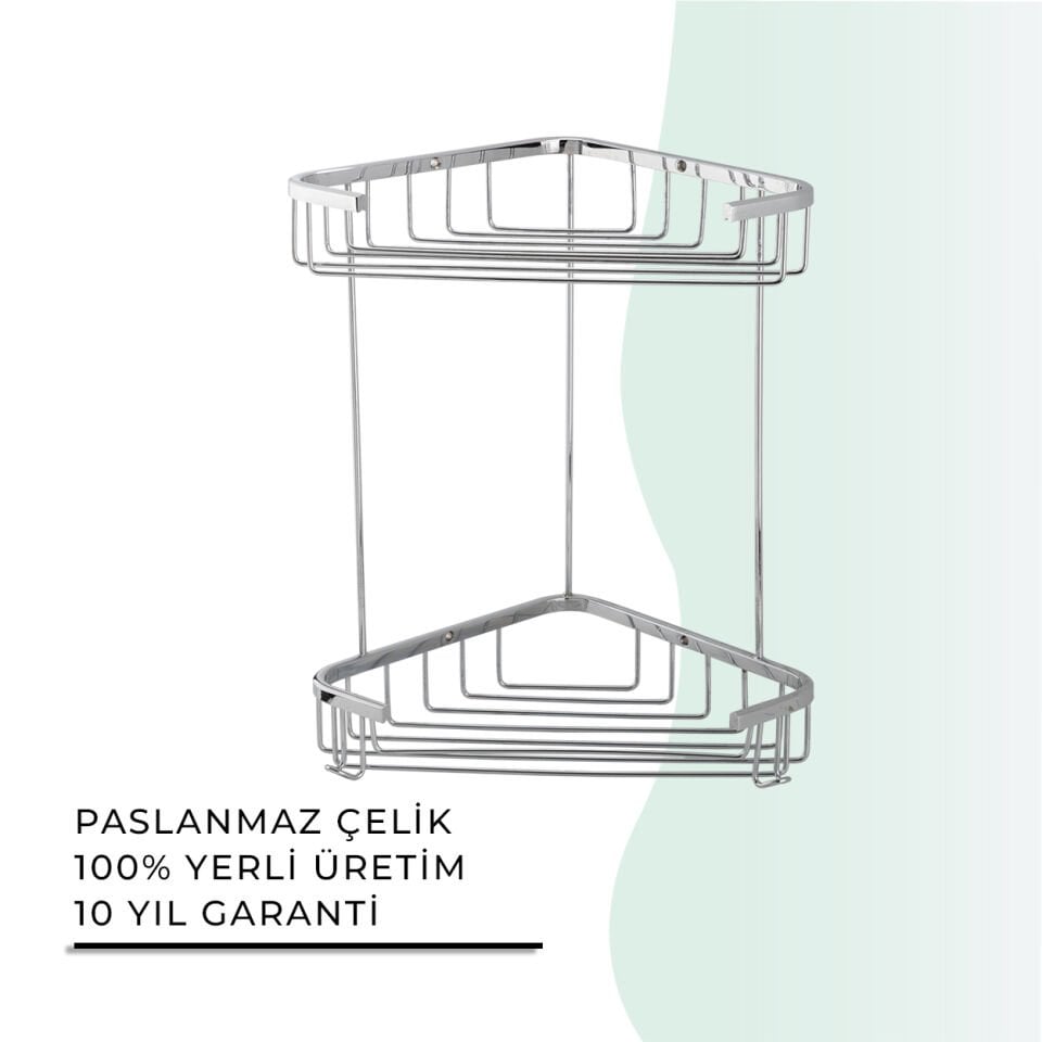 İGK YAPI - Çelik Banyo Eda İkili Açık Köşe Süngerlik Özel Lama 18X18CM (25-169)