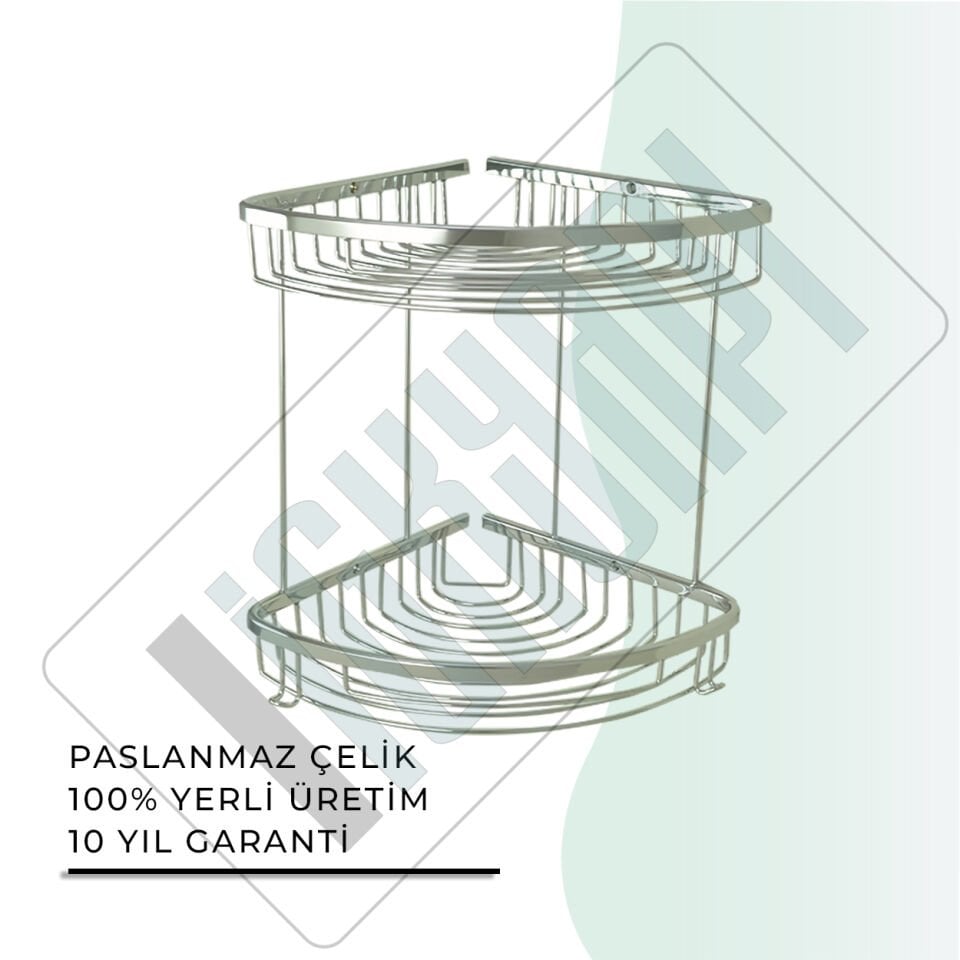 İGK YAPI - Çelik Banyo Destina İkili Süngerlik 22X22CM (25-178)