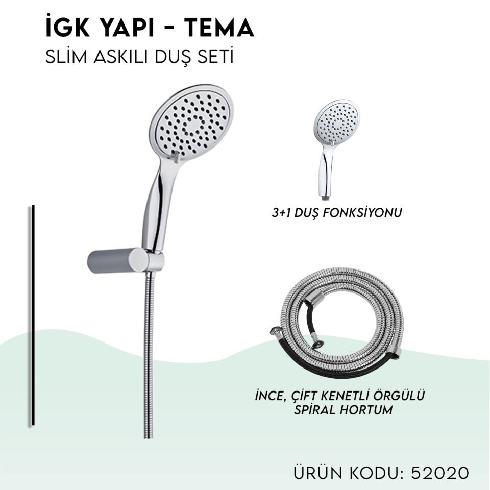 İGK YAPI - TEMA Slim Askılı Duş Seti (52020)