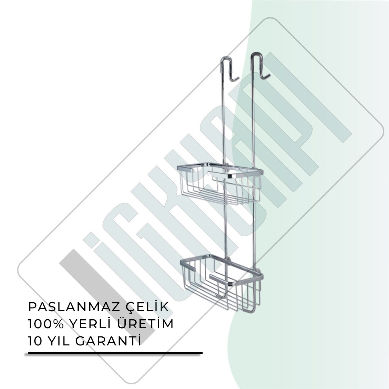 İGK YAPI - Çelik Banyo Dikdörtgen İkili Şampuanlık 18X27CM (25-324)