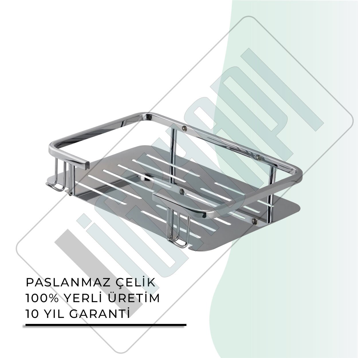 İGK YAPI - Çelik Banyo Lidya Tekli Şampuanlık 15x22cm (MS10-041)