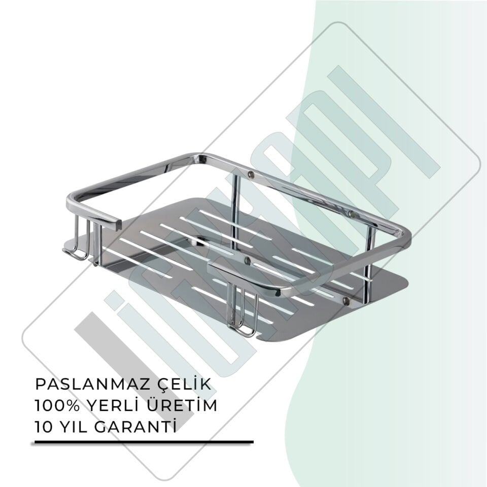 İGK YAPI - Çelik Banyo Lidya Tekli Şampuanlık 15x22cm (MS10-041)