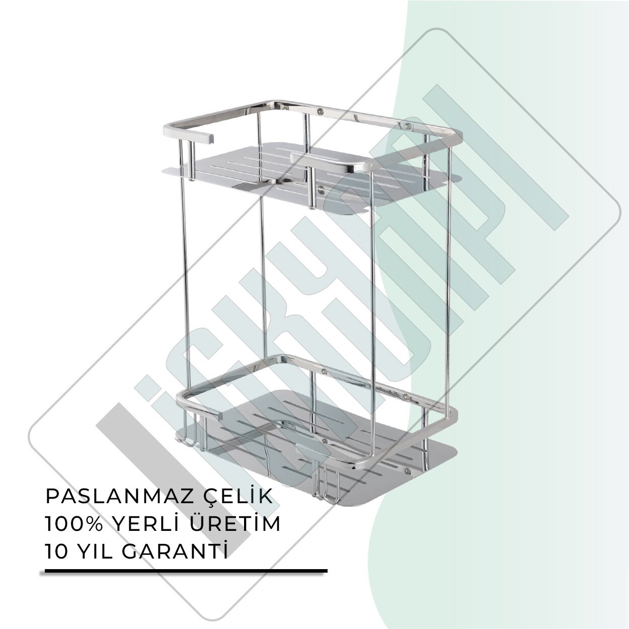 İGK YAPI - Çelik Banyo Lidya İkili Şampuanlık 15x22cm (MS10-042)