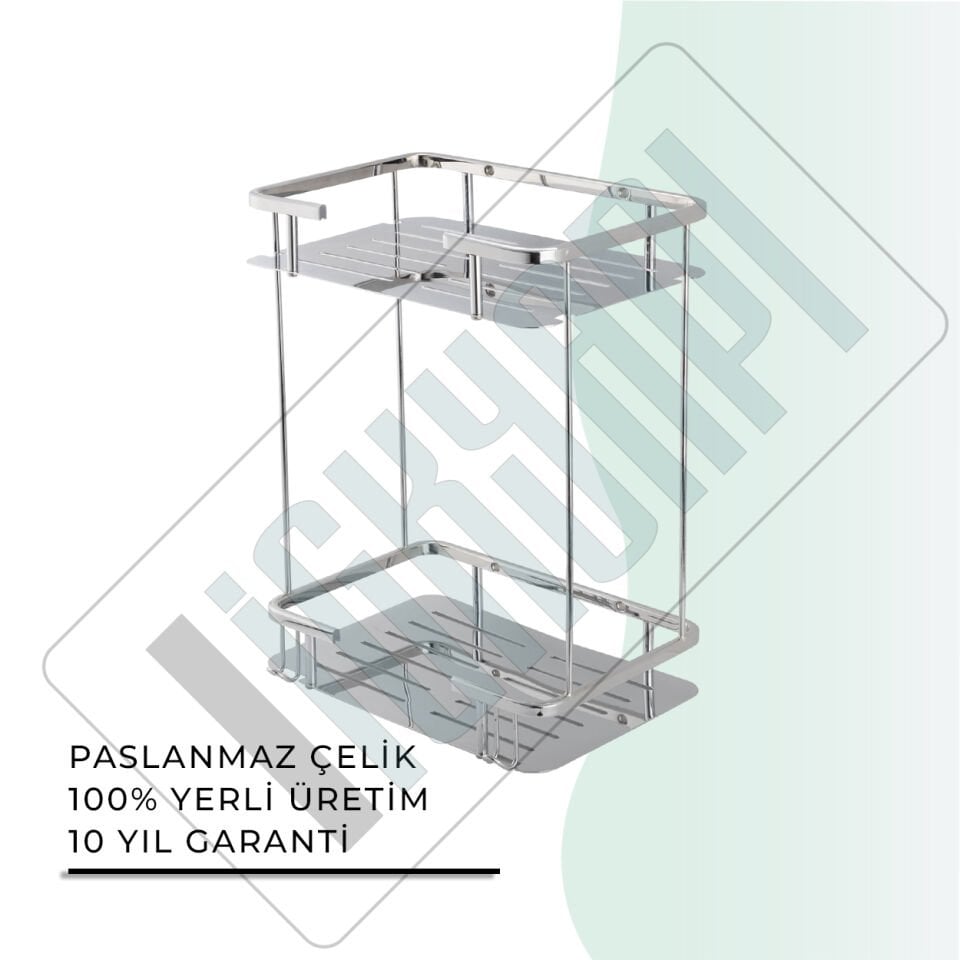 İGK YAPI - Çelik Banyo Lidya İkili Şampuanlık 15x22cm (MS10-042)
