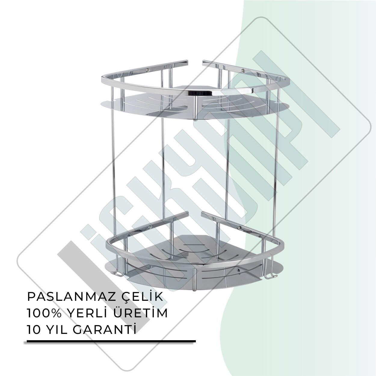 İGK YAPI - Çelik Banyo Marin İkili Şampuanlık 19x19cm (MS10-046)