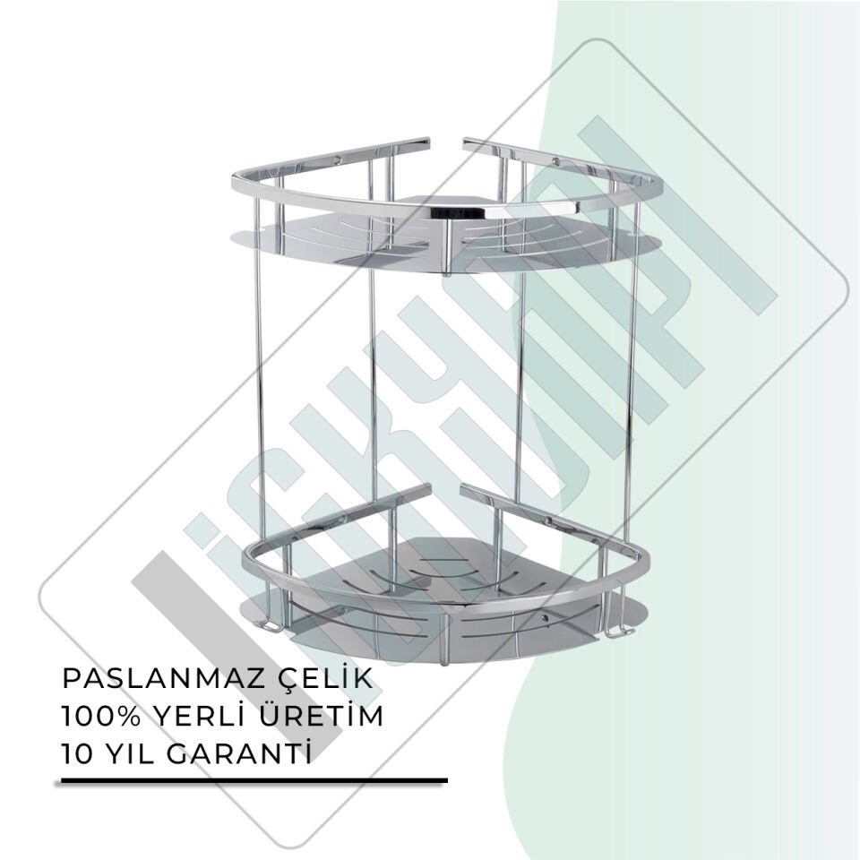 İGK YAPI - Çelik Banyo Marin İkili Şampuanlık 19x19cm (MS10-046)