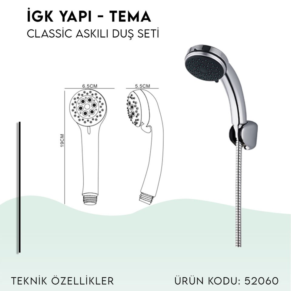 İGK YAPI - TEMA Classic Askılı Duş Seti (52060)