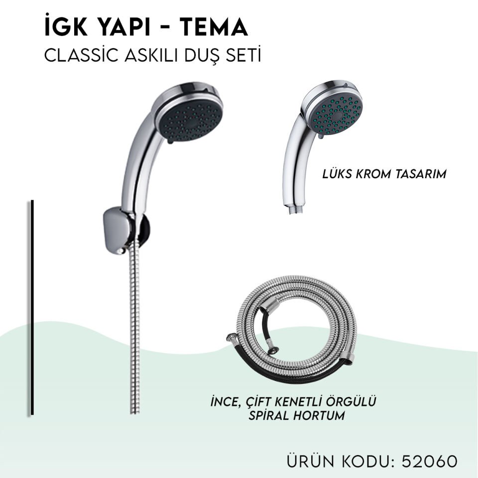 İGK YAPI - TEMA Classic Askılı Duş Seti (52060)