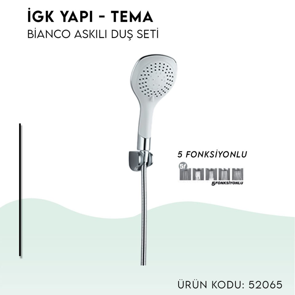 İGK YAPI - TEMA Bianco Askılı Duş Seti (52065)