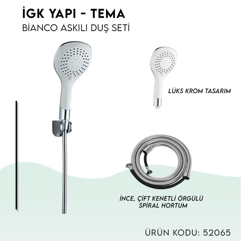 İGK YAPI - TEMA Bianco Askılı Duş Seti (52065)