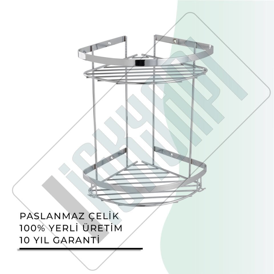 İGK YAPI - Çelik Banyo Zerrin İkili Süngerlik Paslanmaz 304 (P10-002)