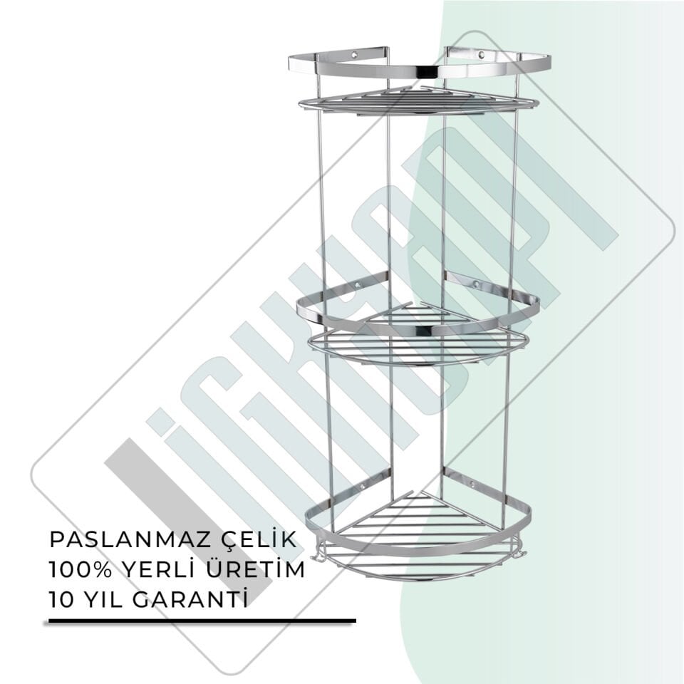 İGK YAPI - Çelik Banyo Zerrin Üçlü Süngerlik Paslanmaz 304 (P10-003)