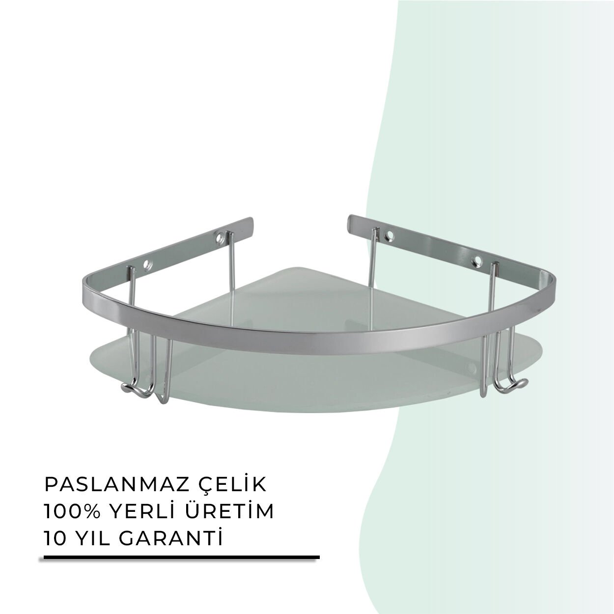 İGK YAPI - Çelik Banyo Zerrin Tekli Camlı Süngerlik Paslanmaz 304 (P10-013)
