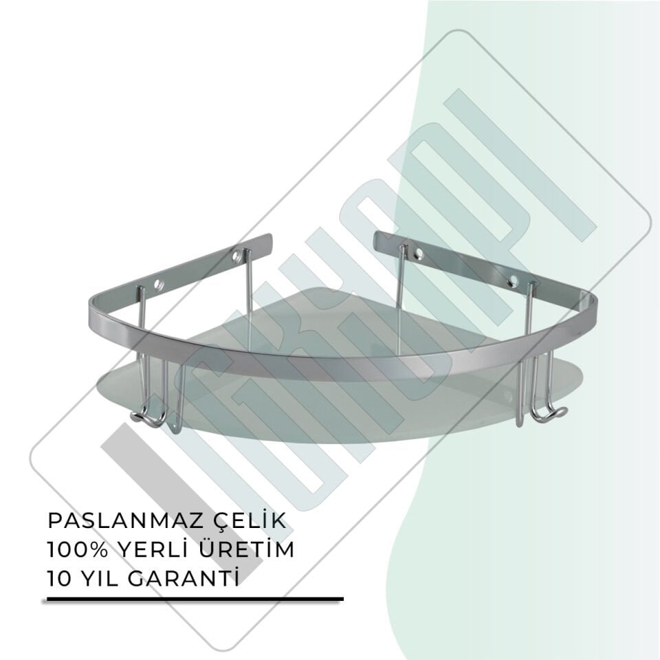 İGK YAPI - Çelik Banyo Zerrin Tekli Camlı Süngerlik Paslanmaz 304 (P10-013)