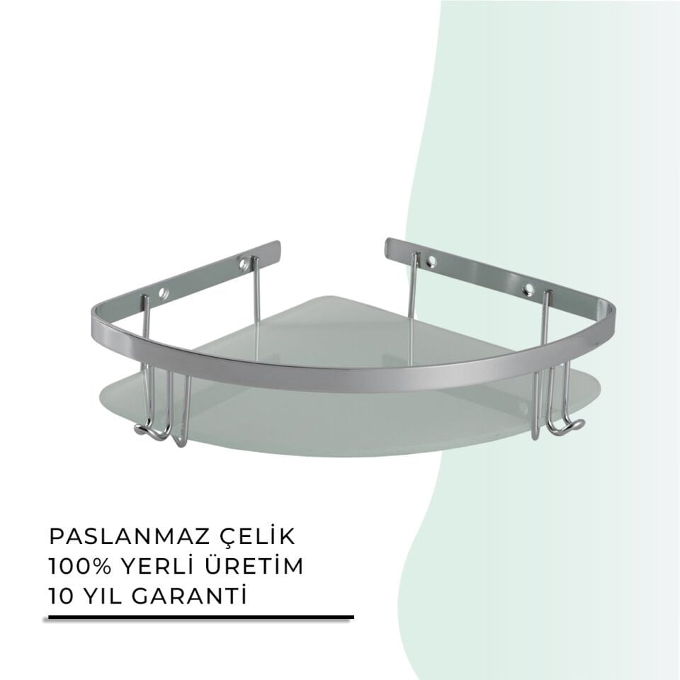 İGK YAPI - Çelik Banyo Zerrin Tekli Camlı Süngerlik Paslanmaz 304 (P10-013)