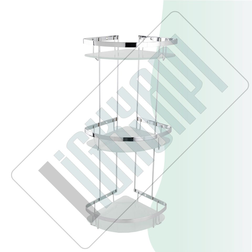 İGK YAPI - Çelik Banyo Zerrin Üçlü Camlı Süngerlik Paslanmaz 304 (P10-015)