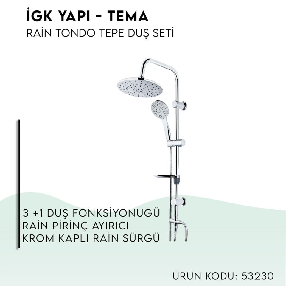 İGK YAPI - TEMA Rain Tondo Tepe Duş Seti (53230)