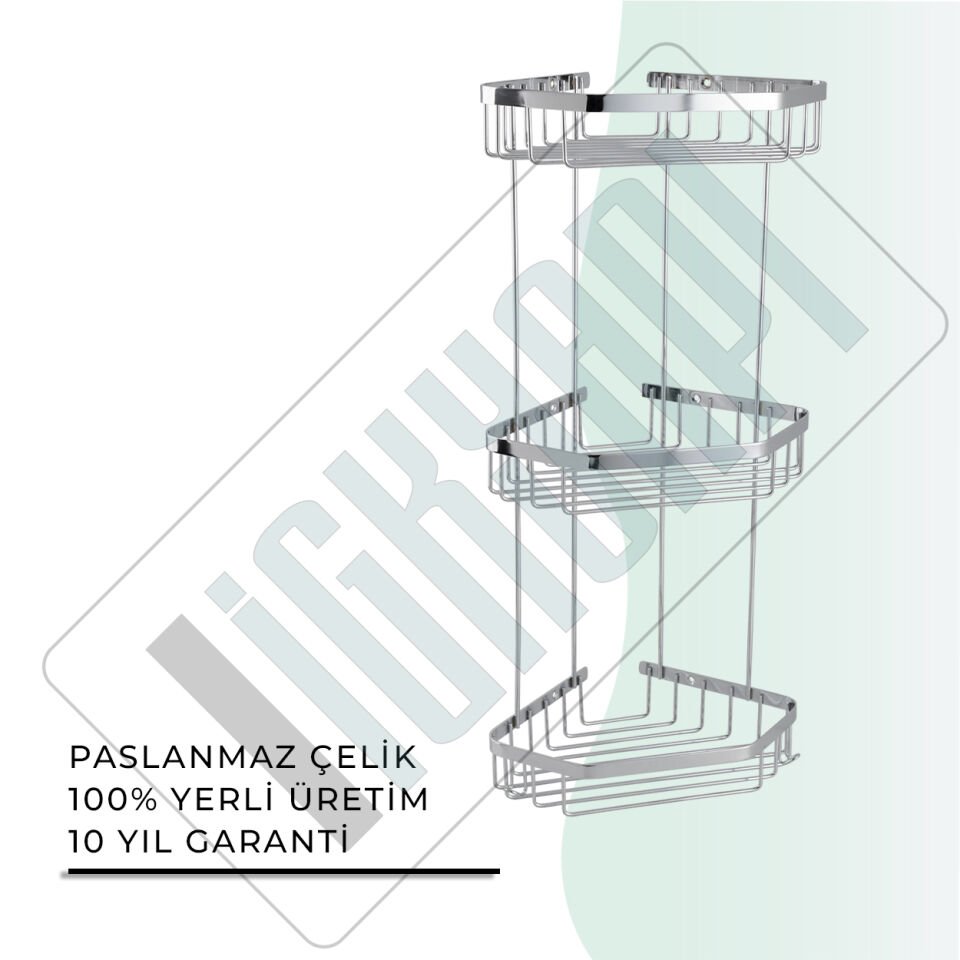 İGK YAPI - Çelik Banyo Erpa Üçlü Süngerlik Paslanmaz 304 (P10-021)