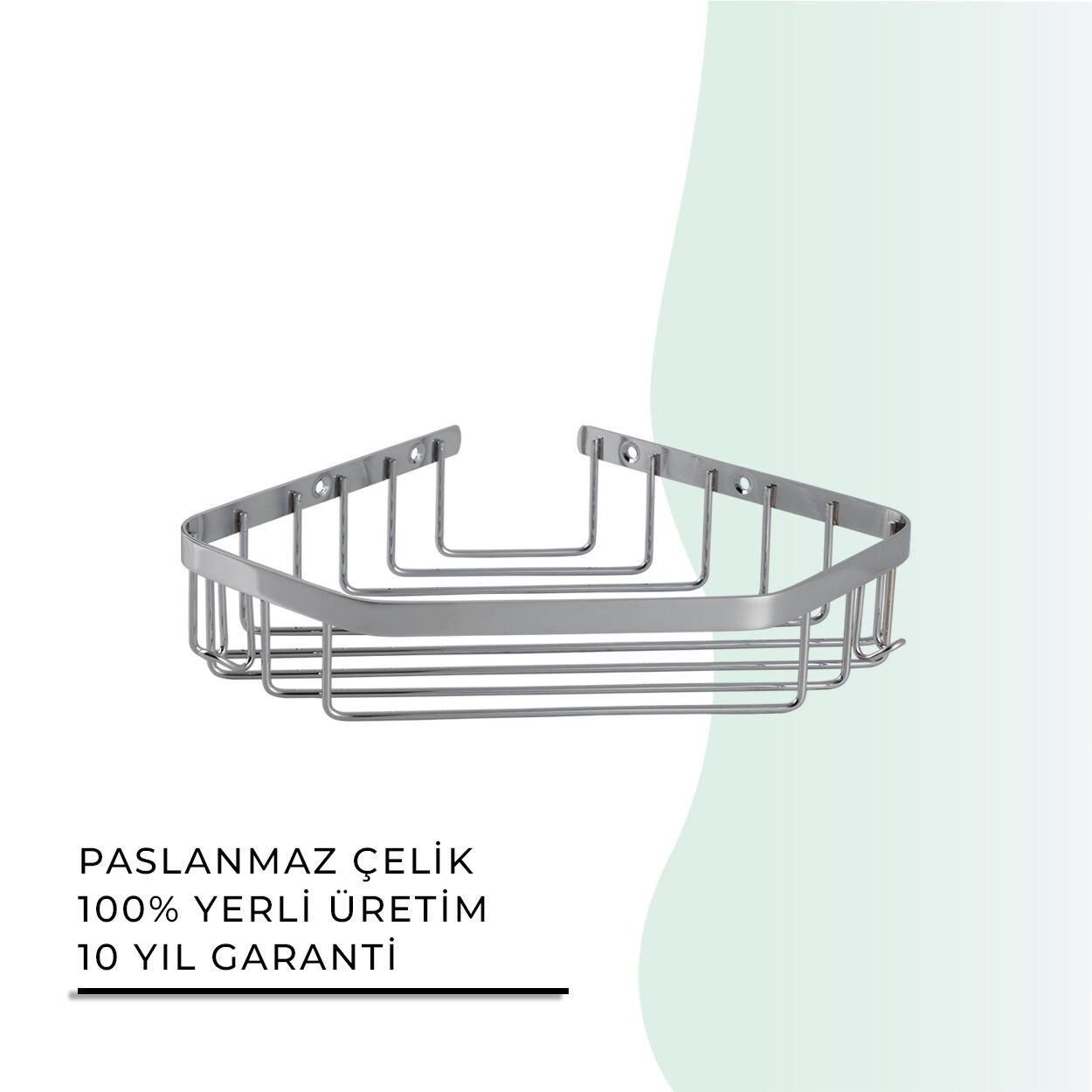 İGK YAPI - Çelik Banyo Selen Tekli Şampuanlık 19x19cm (P10-025)