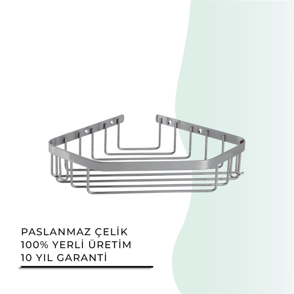 İGK YAPI - Çelik Banyo Selen Tekli Şampuanlık 19x19cm (P10-025)