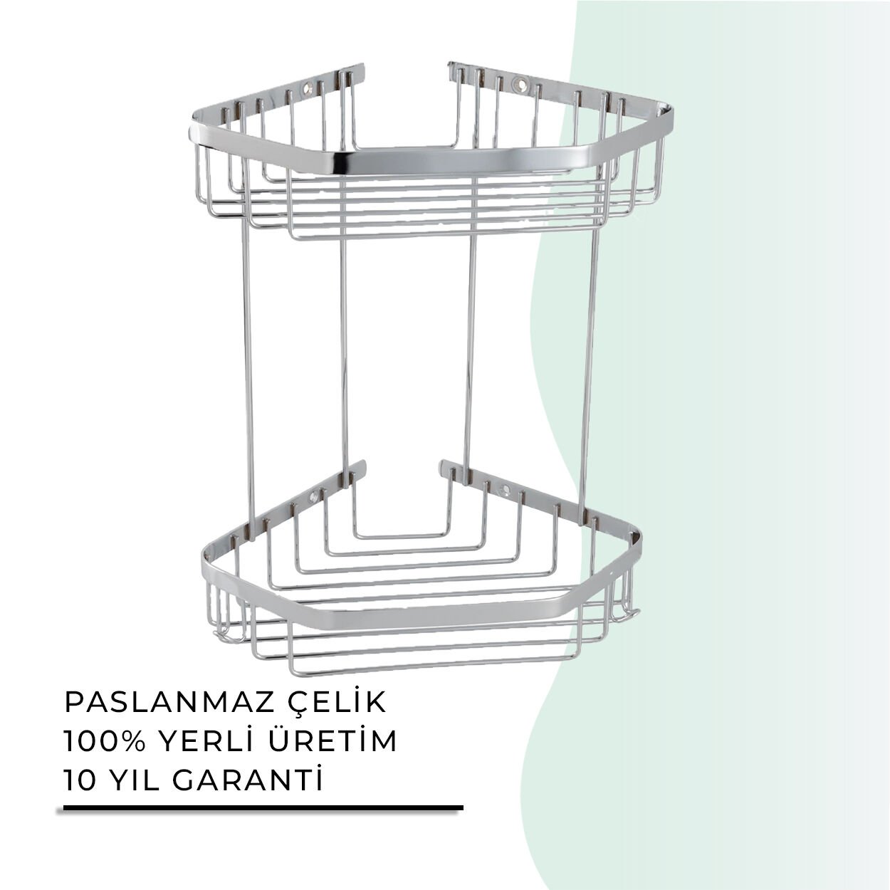 İGK YAPI - Çelik Banyo Selen İkili Şampuanlık 19x19cm (P10-026)