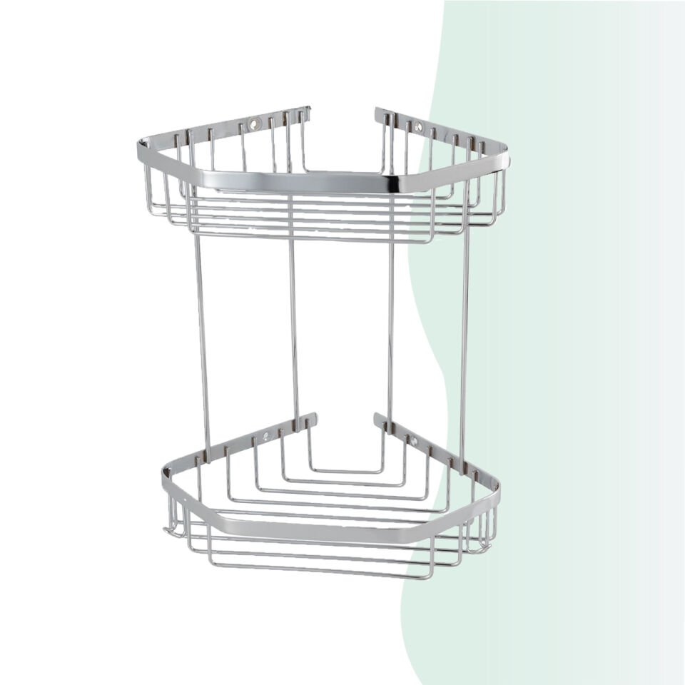 İGK YAPI - Çelik Banyo Selen İkili Şampuanlık 19x19cm (P10-026)