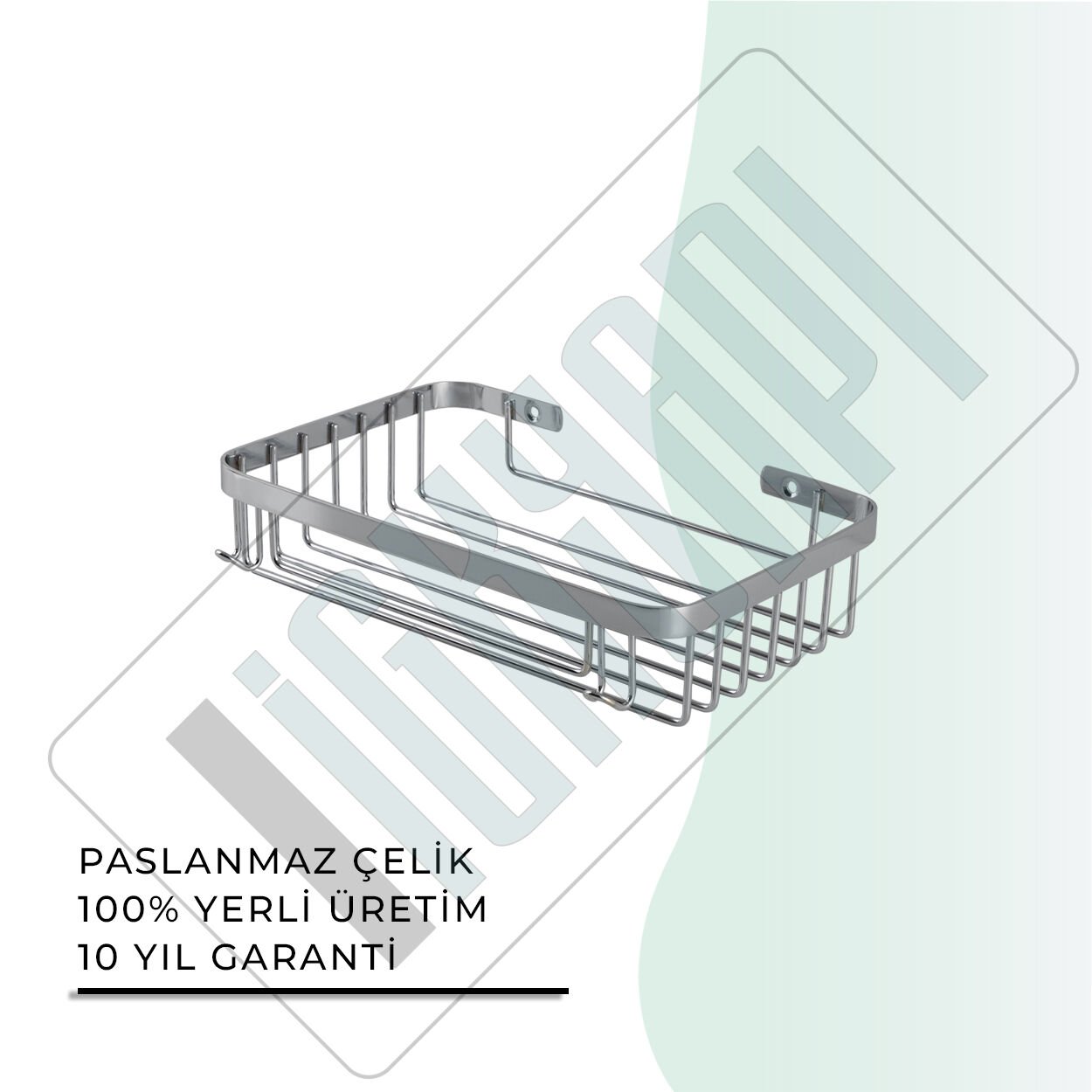 İGK YAPI - Çelik Banyo Taci Tekli Şampuanlık 23x15cm 304 (P10-028)
