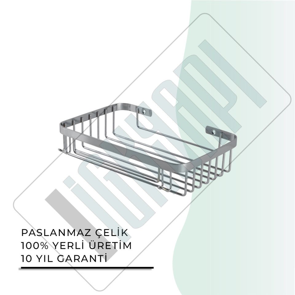 İGK YAPI - Çelik Banyo Taci Tekli Şampuanlık 23x15cm 304 (P10-028)