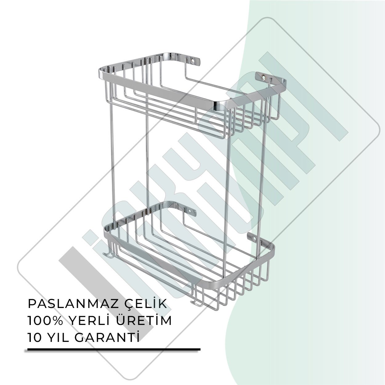 İGK YAPI - Çelik Banyo Taci İkili Şampuanlık 23x15cm 304 (P10-029)